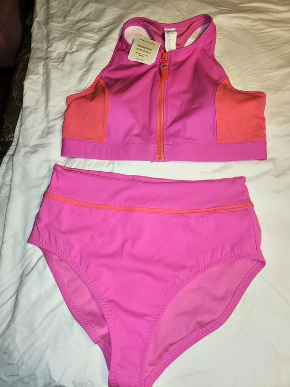 Athleta Pink Two-Piece Swimsuit Size Medium NWT Top L Bottoms M